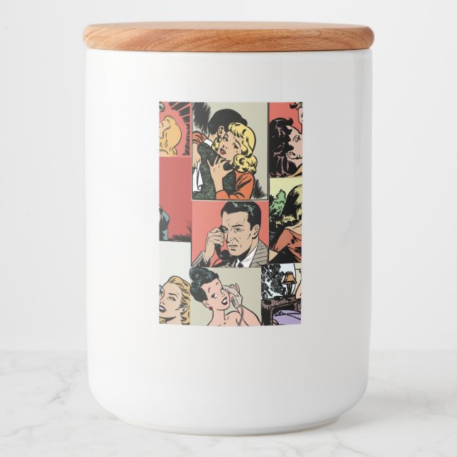 Étiquette Pour Bocaux Histoire d'amour rétro vintage (Devant)