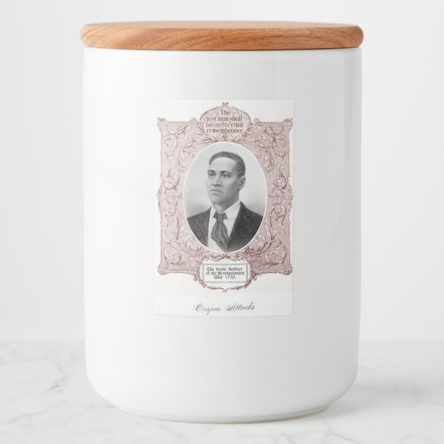 Étiquette Pour Bocaux Icônes de l'histoire noire : Crispus Attucks, Mart (Devant)