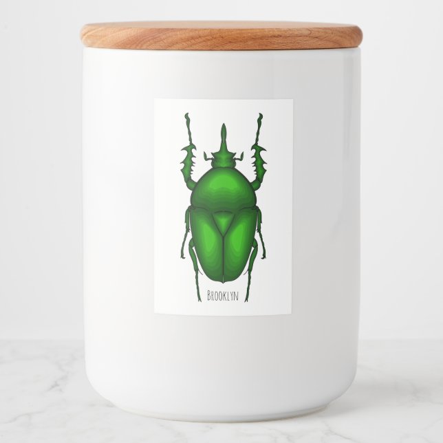 Étiquette Pour Bocaux Illustration de bug Mecynorhina torquata (Devant)