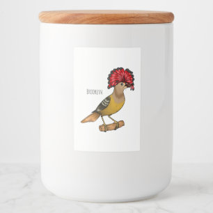 Étiquette Pour Bocaux illustration de cartoon d'oiseau moucherolle royal
