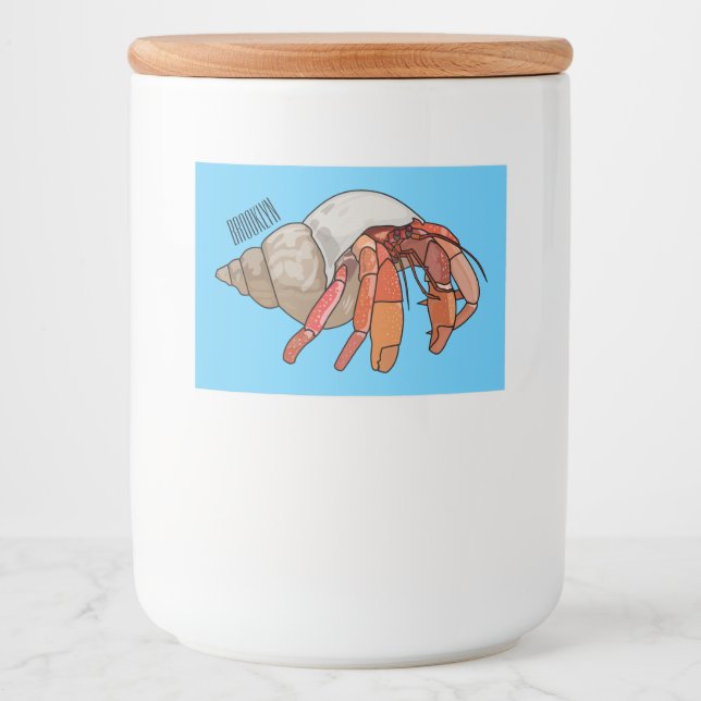 Étiquette Pour Bocaux Illustration de crabe ermite (Devant)
