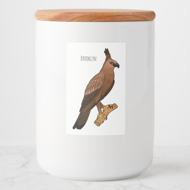 Étiquette Pour Bocaux illustration de dessin animé d'aigle de Java (Devant)