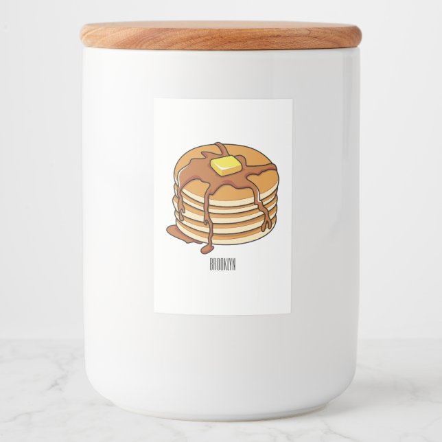 Étiquette Pour Bocaux Illustration de dessin animé de Pancake (Devant)