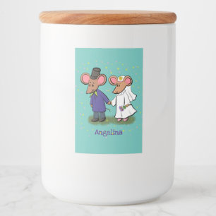 Étiquette Pour Bocaux Illustration de dessin animé d'un couple de souris