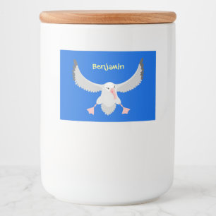 Étiquette Pour Bocaux Illustration de dessin animé d'un oiseau albatros 