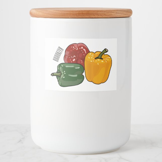 Étiquette Pour Bocaux Illustration de dessin de Capsicum (Devant)
