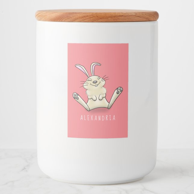 Étiquette Pour Bocaux Illustration de dessin de lapin lapin mou (Devant)