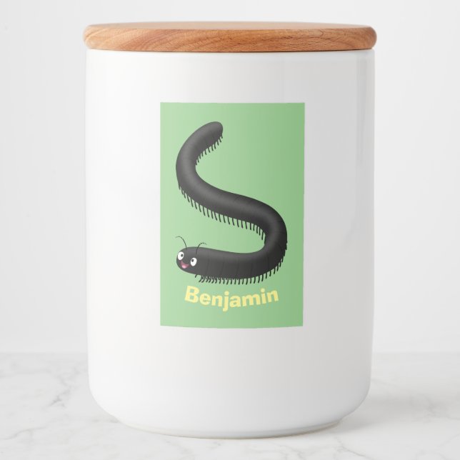 Étiquette Pour Bocaux Illustration de dessin mignon millipede (Devant)