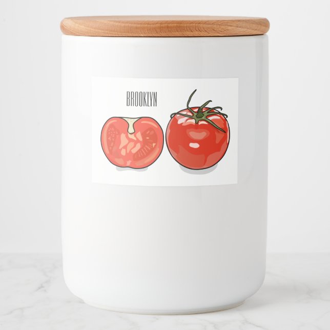 Étiquette Pour Bocaux Illustration de dessin sur la tomate (Devant)