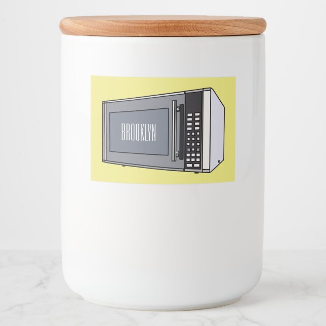 Étiquette Pour Bocaux Illustration de dessin sur micro-ondes (Devant)