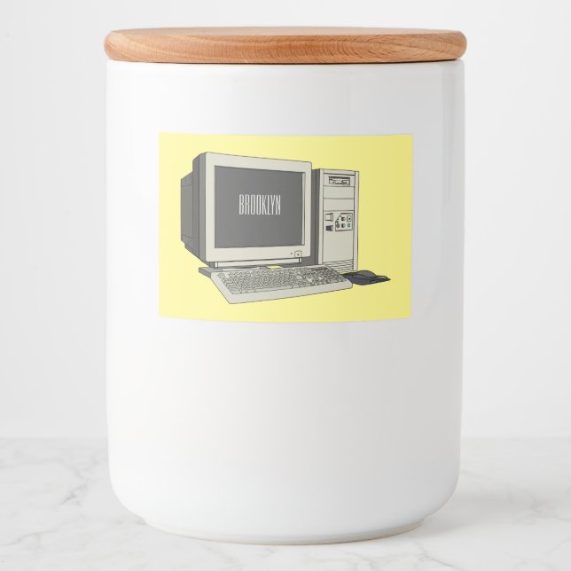 Étiquette Pour Bocaux Illustration de dessin sur ordinateur (Devant)