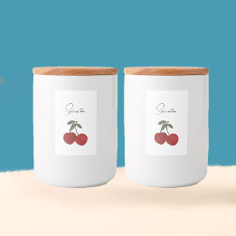 Étiquette Pour Bocaux Illustration de deux cerises rouges | Art de fruit