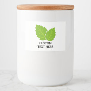 Étiquette Pour Bocaux Illustration de feuilles de menthe verte personnal