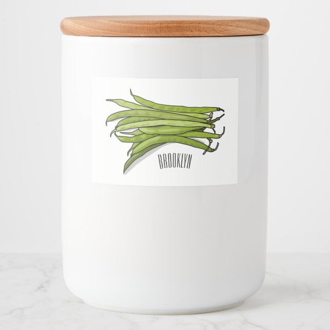 Étiquette Pour Bocaux Illustration de haricots verts (Devant)