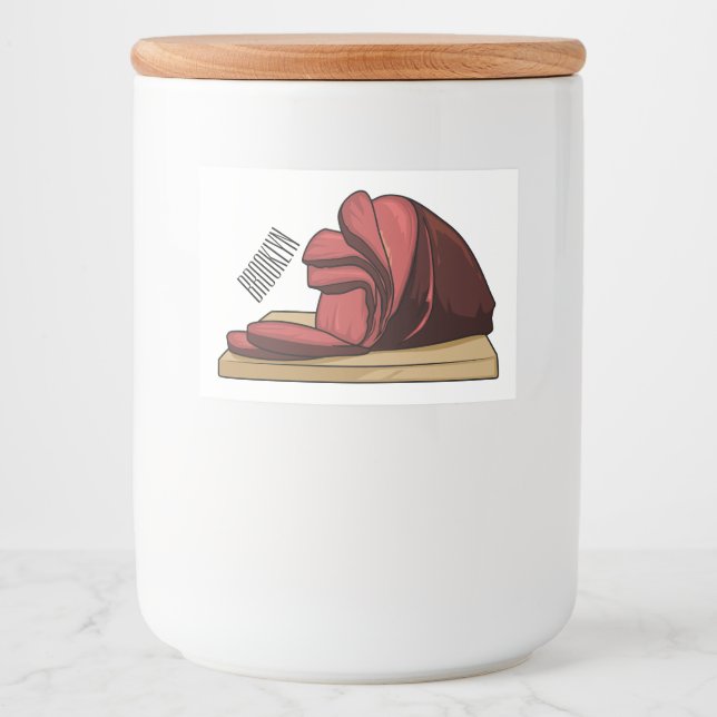 Étiquette Pour Bocaux Illustration de jambon (Devant)