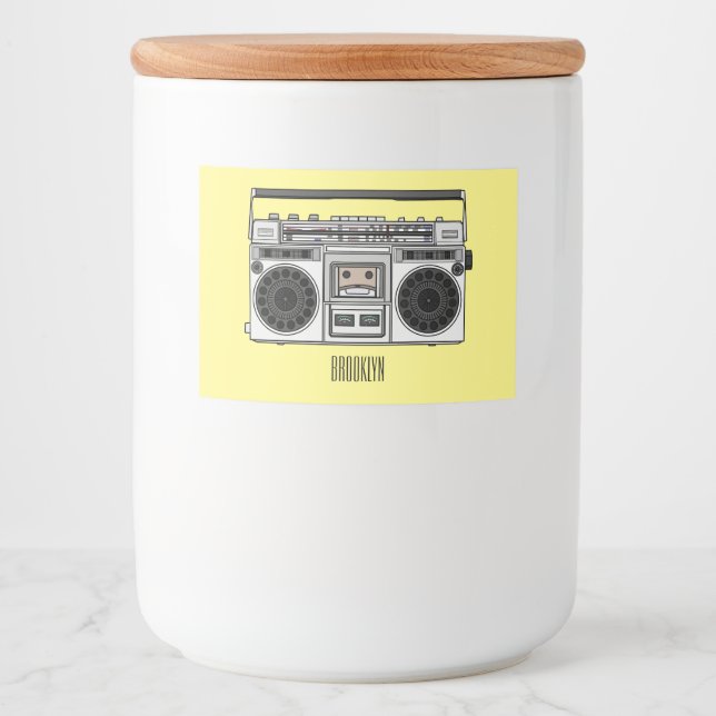 Étiquette Pour Bocaux Illustration de la bande dessinée radio (Devant)