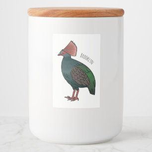 Étiquette Pour Bocaux Illustration de la caricature d'oiseau perdrix en