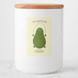 Étiquette Pour Bocaux Illustration de la corde à sauter à l'avocat migno