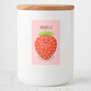 Étiquette Pour Bocaux Illustration de la fraise Cute kawaii