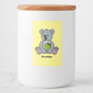 Étiquette Pour Bocaux Illustration de la koala de Cute et de la noix de