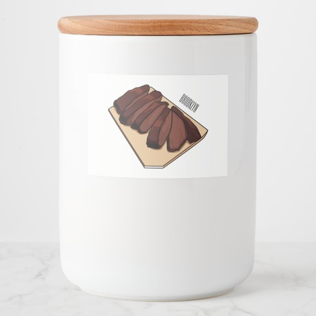 Étiquette Pour Bocaux Illustration de la poitrine de boeuf (Devant)