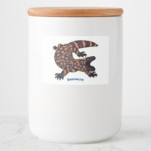 Étiquette Pour Bocaux Illustration de lézard géant affamé