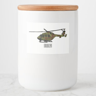 Étiquette Pour Bocaux Illustration de l'hélicoptère de l'armée