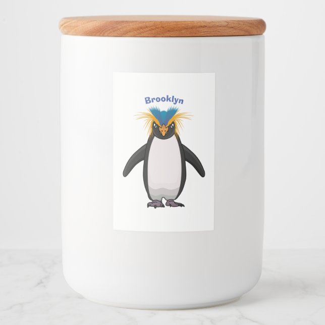Étiquette Pour Bocaux Illustration de mignon macaroni pingouin (Devant)
