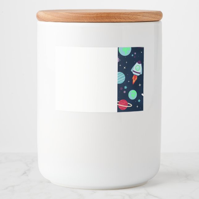 Étiquette Pour Bocaux Illustration de motif spatial (Devant)