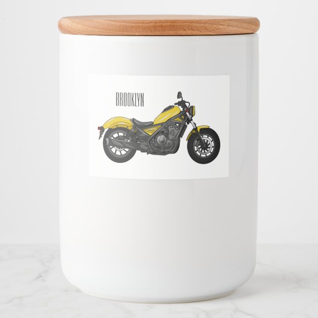Étiquette Pour Bocaux Illustration de moto Cruiser (Devant)