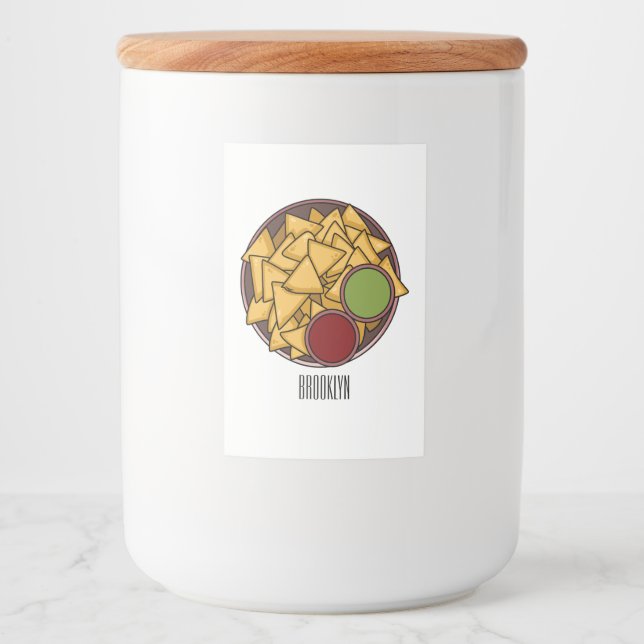 Étiquette Pour Bocaux Illustration de Nachos (Devant)