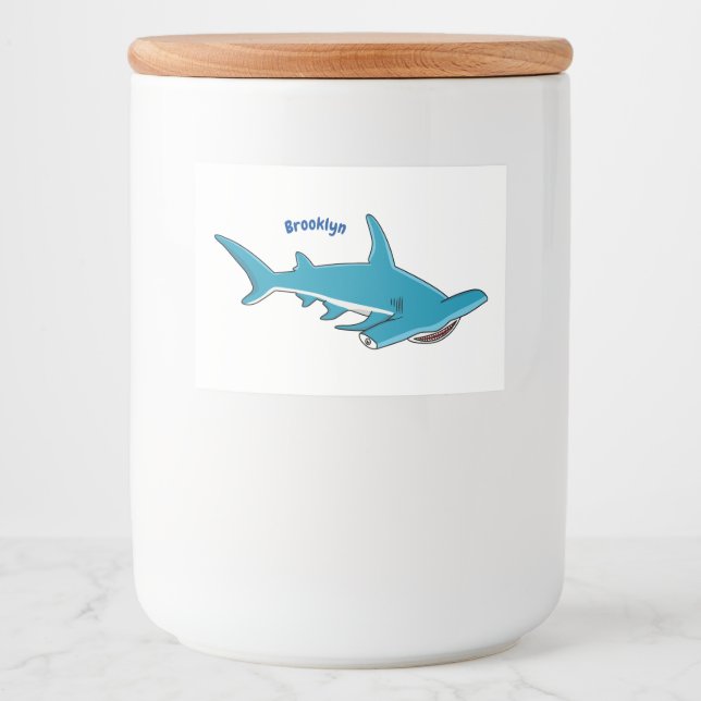 Étiquette Pour Bocaux Illustration de requin marteau (Devant)
