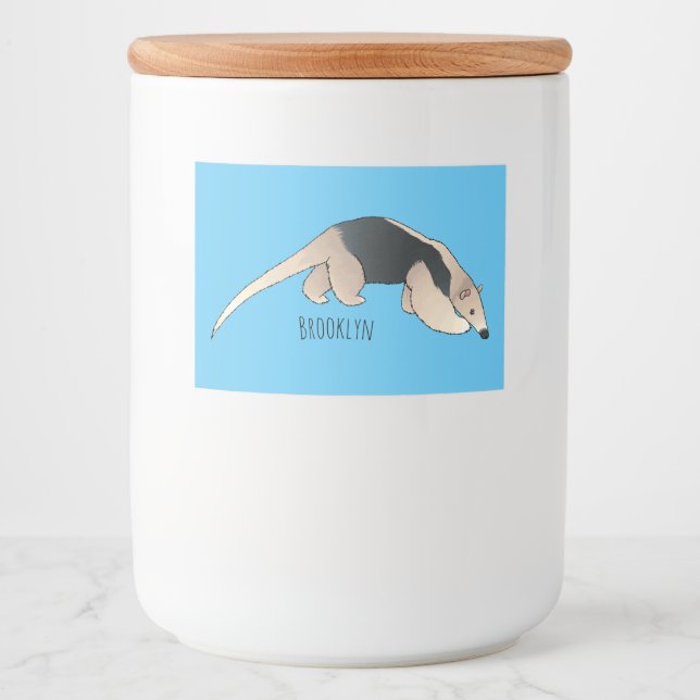 Étiquette Pour Bocaux Illustration de Tamandua (Devant)
