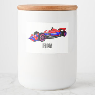 Étiquette Pour Bocaux Illustration de voiture de course professionnelle