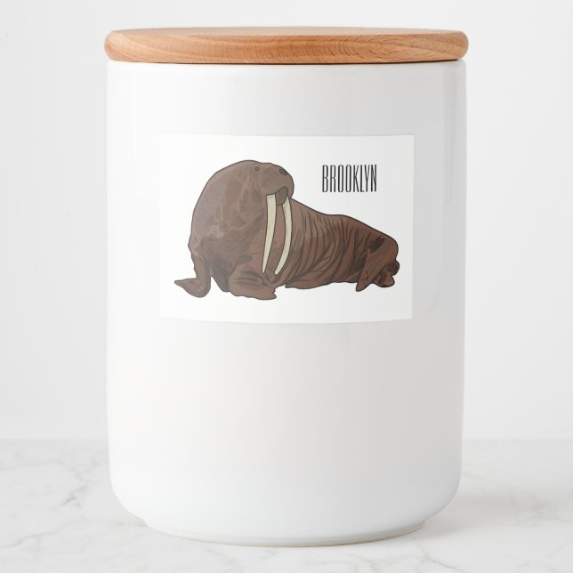 Étiquette Pour Bocaux Illustration de Walrus (Devant)