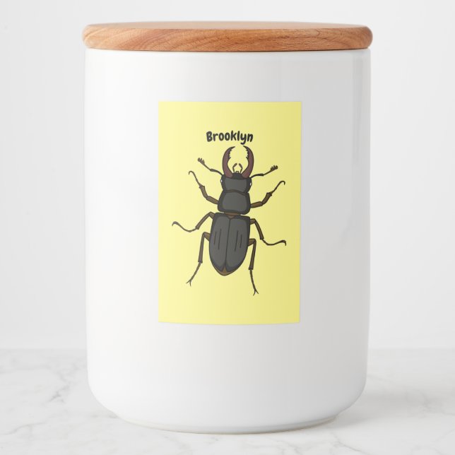 Étiquette Pour Bocaux Illustration d'insecte lucane (Devant)