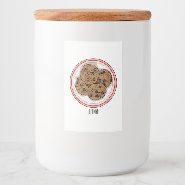 Étiquette Pour Bocaux Illustration du cookie de puce à chocolat (Devant)