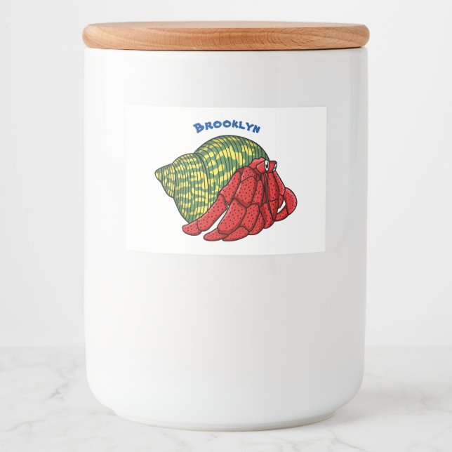 Étiquette Pour Bocaux Illustration du crabe mignon (Devant)