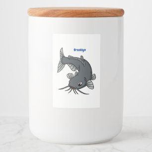 Étiquette Pour Bocaux Illustration du poisson-chat mignon