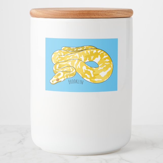 Étiquette Pour Bocaux Illustration du serpent python birman (Devant)
