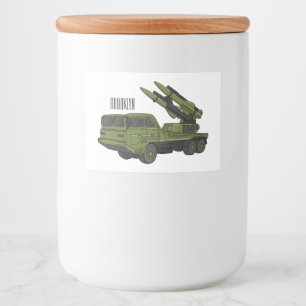 Étiquette Pour Bocaux Illustration d'un camion de missiles militaires