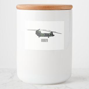 Étiquette Pour Bocaux Illustration d'un hélicoptère de l'armée de Chinoo