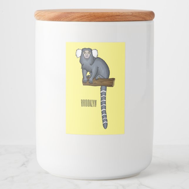 Étiquette Pour Bocaux Illustration marmoset commune (Devant)