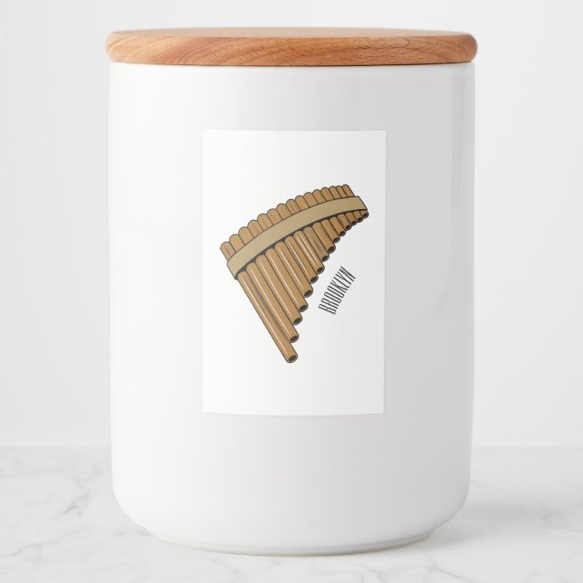 Étiquette Pour Bocaux Illustration Pan flûte / panpipes (Devant)