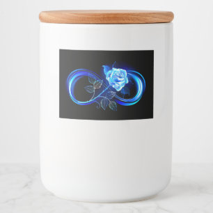Étiquette Pour Bocaux Infini lumineux avec rose bleue