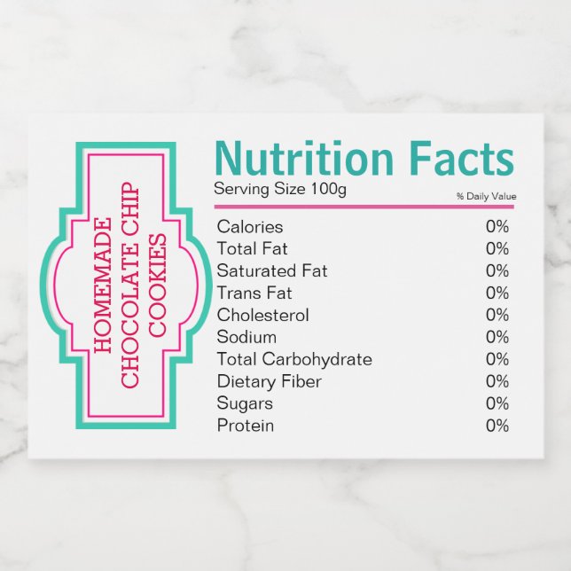 Étiquette Pour Bocaux Informations nutritionnelles (Étiquettes simples)