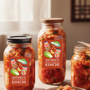 Étiquette Pour Bocaux Ingrédients Kimchi Aquarelle FAIT MAISON Personnal