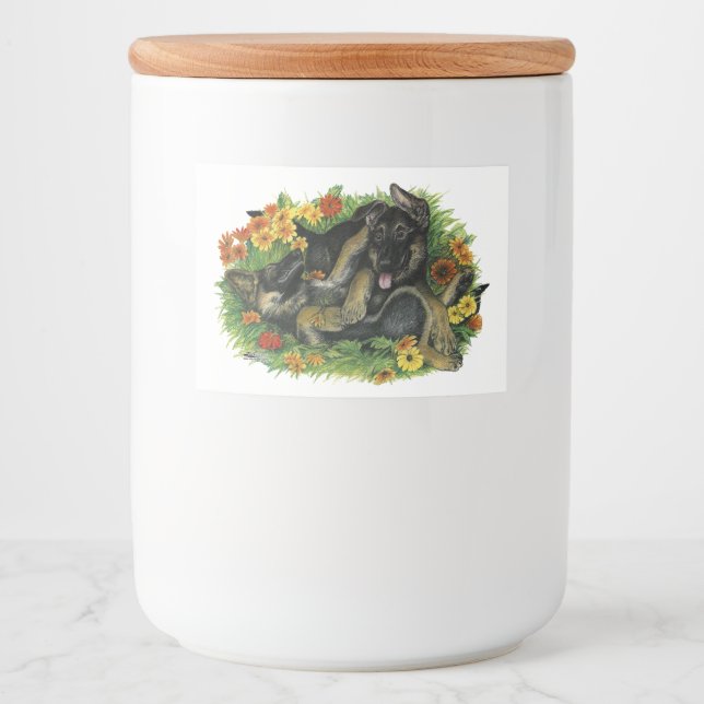 Étiquette Pour Bocaux Jardin aux chiots (Devant)