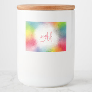 Étiquette Pour Bocaux Jaune Orange Bleu Vert Rose Rouge Violet Monogramm