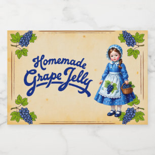 Étiquette Pour Bocaux Jelly de raisin maison - Vintage
